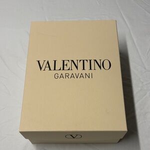 Valentino Cream Logo Gift Box with Black Lettering 9x12x4.5 w 2 dust covers